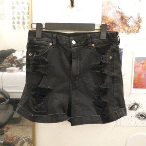 American Eagle Curvy Distressed Mom Shorts